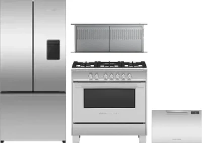 4 Piece Package Includes Refrigerator, Range, Hood And Dishwasher
